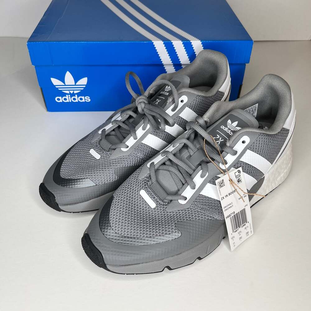 Adidas ZX1K Boost Gray Sneaker Athletic Shoes New 11